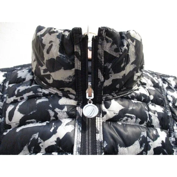 Nautica Womens Reversible Puffer Vest Sz L Navy Blue Zip Front Medium Weight - Picture 6 of 8